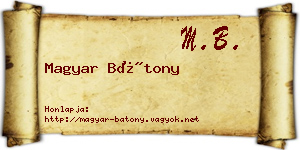 Magyar Bátony névjegykártya